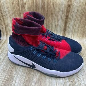 Nike Hyperdunk 2016 Flyknit USA Men's Size 14 Navy Red Sneakers Shoes 843390-446